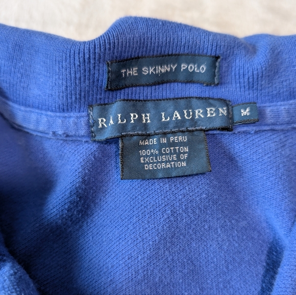 Ralph Lauren Crest Logo Long Sleeve Skinny Polo Prep Women's Size M 100% Cotton - Picture 3 of 8